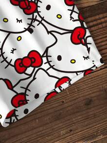 HELLO KITTY AND FRIENDS | SHEIN Kleine Mädchen Sommer Lässig Cartoon Katzen Muster Kurzarm T-Shirt und Shorts Set - Weiss - Übersicht 6