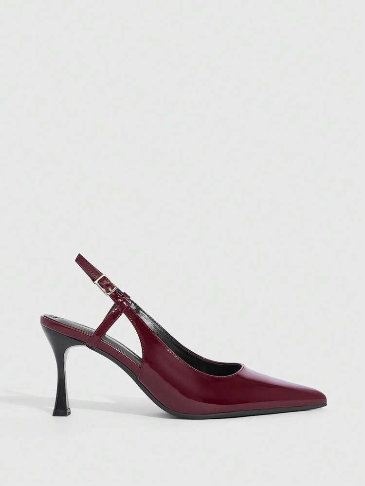 CUCCOO SZL Women's Pointed Toe Buckle Design Fashionable High Heels, Versatile For Daily Wear