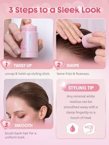 SHEGLAM HAIR Cupid's Charm Glossy Shine Strong Styling Stick,Pink Hair Smooth Wax Stick,Flyaway Hair Control,Elegant Sticks,Long-Lasting Hold,Sleek Look In 1-Swipe,Non-Sticky & Non-Greasy,Flake-Free & Zero White Cast,Cranberry Scent Made For All Hair Types|Straigh,Wavy,Curly,Coily