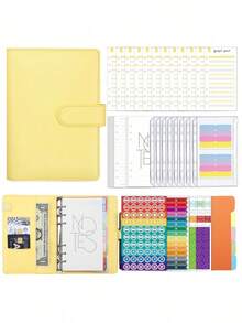 1本预算规划活页笔记本，PU封面，星空图案，内含拉链袋、预算工作表、现金整理表、支出追踪表和储蓄计划表，用于财务规划、现金管理和储蓄挑战，适合学生使用，返校必备。 - 彩色 - 查看 18