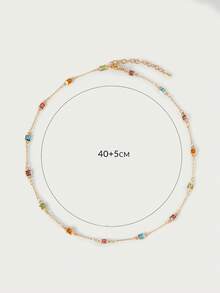 Glisma 女士链条项链，高级/复古/优雅，18K镀金，性感/复古，适合妈妈/女士/女孩/母亲，夏季/海滩/舞会/派对，多层/宝石/串珠/水晶，吊坠/粗链 - 金色 - 查看 8