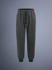 Driftmere 2条装男士抽绳腰纯色长款运动裤，基础黑色健身裤 - 彩色 - 查看 3