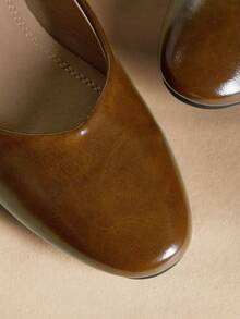Rosivie Sepatu Flat Dekorasi Gesper Retro, Serbaguna & Elegan, Cocok untuk Musim Semi/Panas, Abu-abu, Hari Valentine - Mocha Brown - View 5