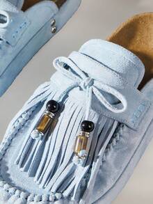 Solecia Giày bệt nữ kiểu dáng thường ngày, có tua rua trang trí, đa năng và thời trang. - Nước đá - Xem 3