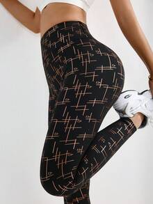 With My Calm Women's Full-Print High Waist Shapewear Sports Leggings - Multicolor - View 3