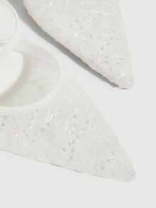 CUCCOO SZL 女士休闲通勤尖头细高跟鞋 - 白色 - 查看 5