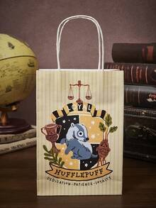 HARRY POTTER X SHEIN 3个可爱卡通獾条纹礼品包装袋