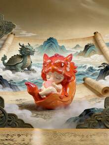 POKOJA LAND Caja ciega (sin relleno de peluche) Figura decorativa de personaje de dibujos animados lindos, Caja ciega de bestias mitológicas chinas y paisajes - Colección de 7 figuras misteriosas regulares + 3 temáticas - Marea juega caja ciega - Ver 7