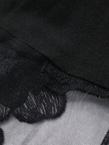 DAZY 春夏黑色镂空扭结设计优雅蕾丝网纱拼接鱼尾中长连衣裙，适合休闲、派对、婚礼、通勤等场合，也可作为婚礼宾客礼服或吊带裙。 - 黑色 - 查看 3