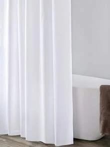 1 件装防水防霉涤纶易清洁纯色浴帘，适用于浴室、酒店、家庭等场所，防水防霉涤纶材质，浴室装饰 - 白色 - 查看 8