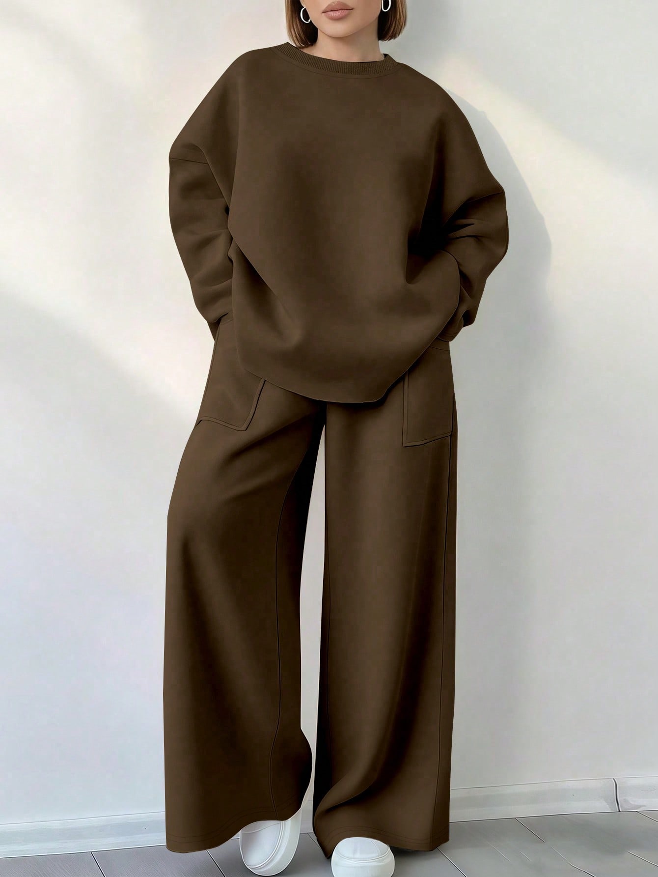 EMERY ROSE بدلة كاجوال مكونة من بلوزة بياقة طاقم و...