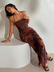 Aloruh Đầm in hoa mới dành cho nữ, gợi cảm và thanh lịch, kiểu dáng cổ điển lãng mạn, thích hợp cho buổi hẹn hò. - Nhiều màu - Xem 3