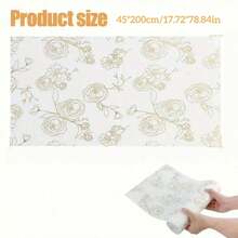 Gold Rose Printed Non-Stick Drawer Liner: Made Of EVA Material, Removable Drawer Mat For Kitchen Cabinet ,Dehumidifier For Home - Clear - View 12