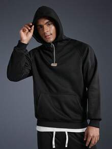 Driftmere 男士休闲保暖连帽运动衫和裤子套装，温暖运动，秋冬装 - 黑色 - 查看 7