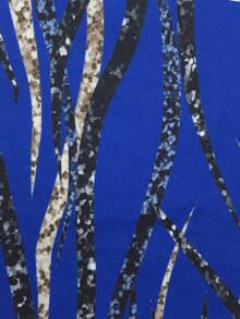 Lyxana Women's Elegant Printed Halter Jumpsuit - Blue - View 6