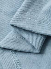 DAZY Women's Letter Print Asymmetric Collar 2 In 1 T-Shirt Y2k Spring - Blue - View 7