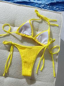 Swim Mod Women's Random Print Swimsuits (Copyright Purchased) - Yellow - View 3