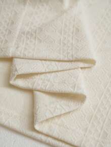 RONVEXI 男士纯色纹理针织圆领短袖T恤，适合度假穿着，百搭奶油色男士针织T恤，男士上衣，奶油色印花T恤，男士T恤，男士服装，男士夏季上衣 - 杏色 - 查看 7