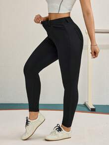 Flexra 女士休闲运动黑色修身牛仔裤 - 黑色 - 查看 8