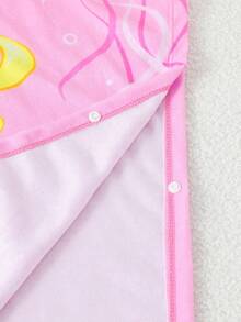 SHEIN Young Girls Pink Mermaid Printed Beach Towel Poncho,Cute Kids Hooded Towel Cloth Bathing Suit Cover Up For Summer,Beach,Family Vacation,Holiday - Pink - View 5