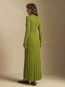 BizChic 女士菱形图案钩编褶裥下摆连衣裙，针织休闲连衣裙，适合都市通勤、商务、办公、优雅派对、约会、夏季穿着