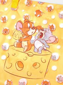 TOM & JERRY X SHEIN 时尚大容量彩虹猫图案手提包 - 黃白色 - 查看 4