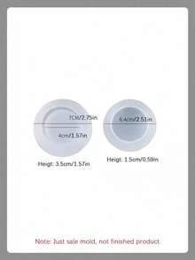 2PCS/Set Small Jar Storage Box Silicone Mold Base + Lid,DIY Small Jar Aromatherapy Candle Cup Plaster Mould,Home Decoration Ornaments Epoxy Resin Mold, HandicraftMaking Casting Molds - White - View 11