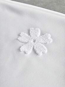 PAVTROS 男士街头潮流花卉图案极简刺绣连帽卫衣套装，适合户外音乐节、休闲外出、送给男友/丈夫的礼物、周年纪念日 - 白色 - 查看 3