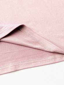 EMERY ROSE St. Patrick's Day Clover Hat Pattern Women's Round Neck Short Sleeve T-Shirt - Pink - View 3