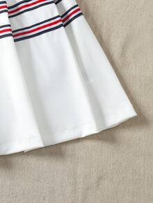 Casuvi Kids Tween Girl Striped Print Casual Short Sleeve Dress