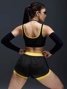 Powerista 女士日常健身训练运动文胸 - 黑色 - 查看 2