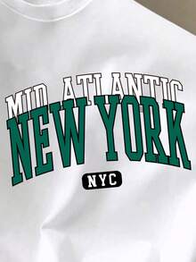 Manfinity Joysei 2 件男士夏季字母印花圆领短袖休闲 T 恤和抽绳腰短裤套装，舒适服装 - 彩色 - 查看 3