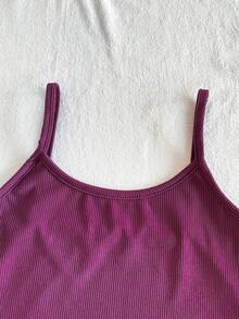 SHEIN Bộ đồ ngủ 3 món thời trang tối giản in hình sao và trăng cho bé gái, gồm áo hai dây và quần short, quần dài. - Màu tím - Xem 5