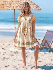 Sylviya 女士休闲印花度假连衣裙 - 彩色 - 查看 5