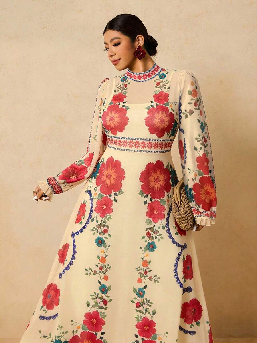 Travachic Plus Size Romantic Elegant Knit Dress - Multicolor - View 1