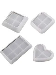 1个心形玫瑰熊蜡烛硅胶模具 - DIY情人节手工香薰熊工艺品，适用于家居装饰、婚礼装饰和派对礼品 - 浪漫礼物和庆祝活动的完美之选 - 白色 - 查看 2