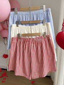 Comfortcana 3pcs/Set Casual Bow Tie Red White Blue Outfits, Spring/Summer - Multicolor - View 2