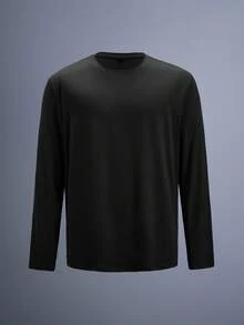 Driftmere 3pcs/Set Men's Basic Solid Color Crew Neck Slim Fit Long Sleeve T-Shirts, Casual Everyday Wear, Spring/Autumn, Fall Clothes - Multicolor - View 9