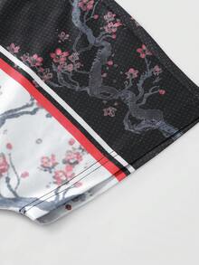 ROMWE MEN Anime 男士动漫印花短袖T恤，适合春夏穿着 - 紅色 - 查看 5