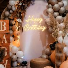 LED Acrylic Neon Sign, "Happy Birthday, Baby" Lettering Light, Decorative Light For Indoor Party Atmosphere. - Multicolor - View 4