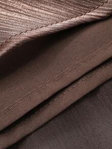 DAZY 女士优雅纯色系带领衬衫和半裙两件套，春夏款，婚礼宾客礼服 - 咖啡棕 - 查看 11