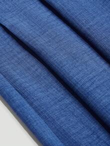 Elenzga 新款女士高腰侧拉链装饰纽扣喇叭裤休闲优雅长裤，适合春秋季穿着 - 藍色 - 查看 7