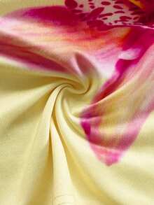 Soleia Women's Casual Floral Print Halter Neck Top And Ruffle Hem Skirt 2 Piece Set, Summer - Light Yellow - View 7