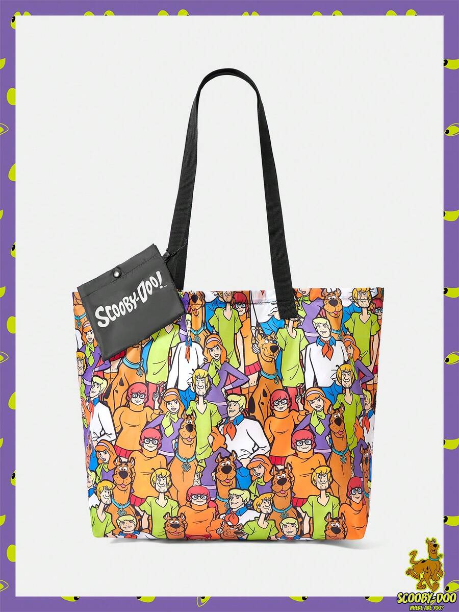 SCOOBY-DOO X SHEIN Túi xách cỡ lớn thời trang họa tiết mèo cầu vồng - Màu - Xem 1