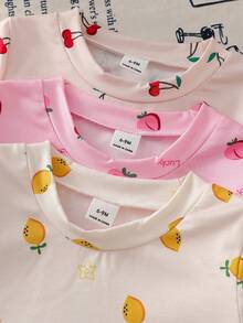 SHEIN Vintaside Kids 6件套女婴可爱优雅碎花短袖上衣短裤套装，春夏款 - 彩色 - 查看 7