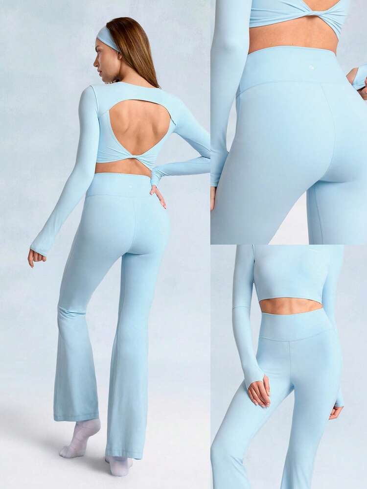 31" FeatherFit™ Flared Leggings Pants With Built-In Shorts Low Impact Yoga Pilates Daily Spring Summer