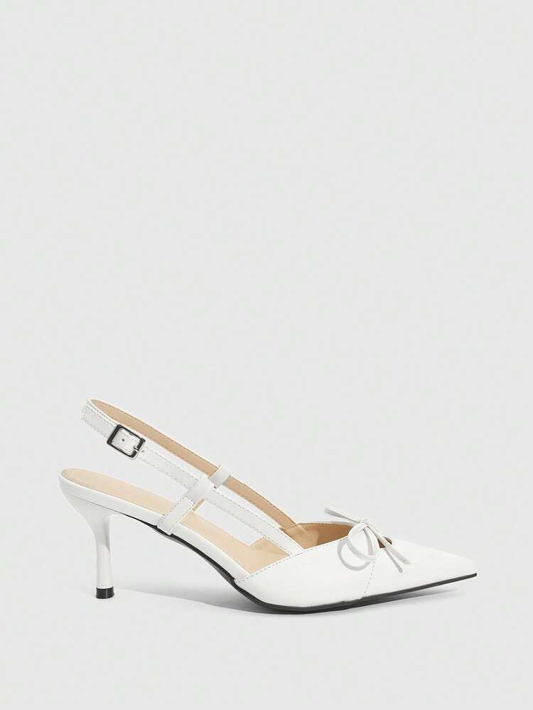 CUCCOO SZL European And American Style Women's High Heels Closed Toe Sandals 2026 Spring And Summer New Pointed Bow Commuter Stiletto Shoes