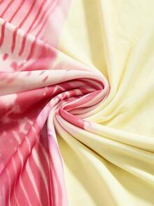 ROMWE Avant Vestido tubo ajustado con estampado floral, estilo de vacaciones - Amarillo - Ver 4