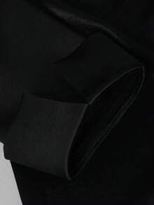 SHEIN Franclia 新款高端定制酒红色缎面连衣裙 | 衬衫领，长袖，单扣前襟，褶皱收腰，不对称下摆 黑色职业连衣裙 职业女性服装 黑色连衣裙 优雅高贵 富家女装 女士葬礼着装 女士职业连衣裙 女士穿搭灵感 优雅黑色连衣裙 - 黑色 - 查看 4