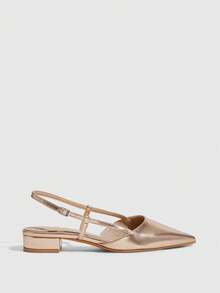 CUCCOO SZL Women's Elegant Commuter Minimalist Pointed Toe Flats - Champagne - View 5